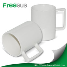 New wholesale ceramic blank square shape handle mug sublimation
